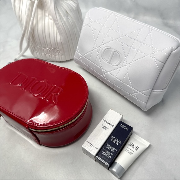 NEW Christian Dior 7 Piece Beauty Cosmetic Makeup Bag Travel Bundle Luxury Set - Picture 3 of 16